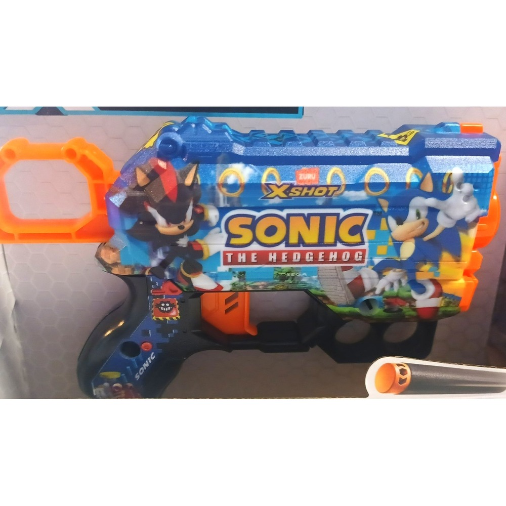 NEW Zuru X-Shot Skins Sonic The Hedgehog & Shadow Kids Toy Dart Blaster Gun - Picture 2 of 5